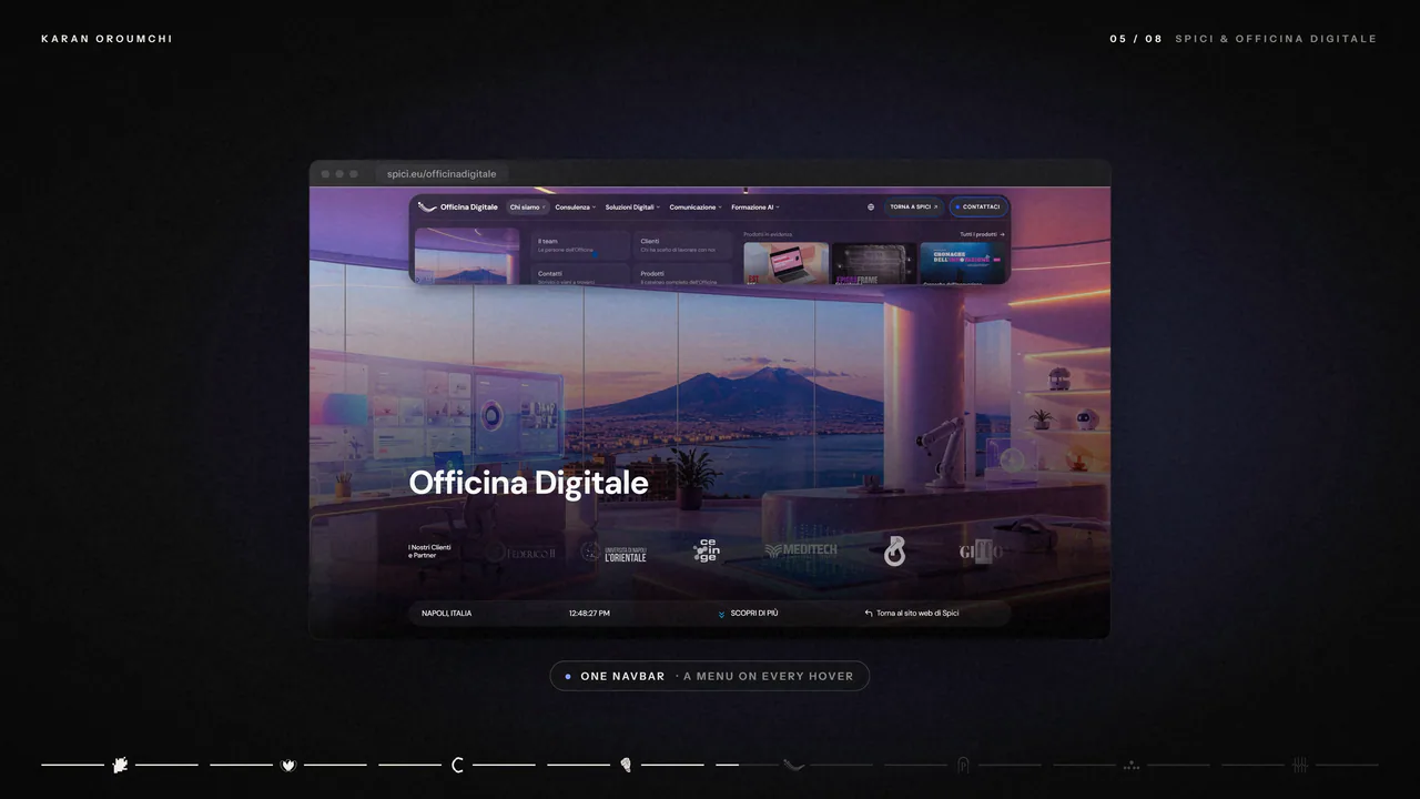 Spici Website, screen 1